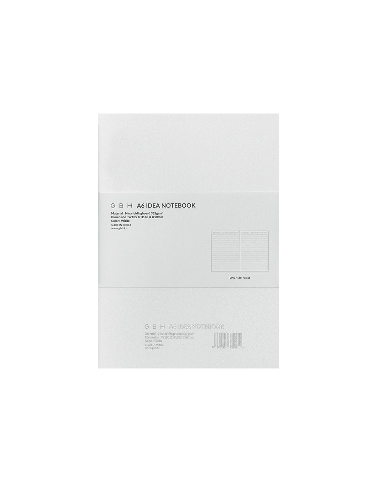 지비에이치 홈(GBH HOME) A6 IDEA NOTEBOOK WHITE 아이디어 노트