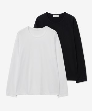 2PACK 퓨어코튼 유넥 긴팔 티셔츠
