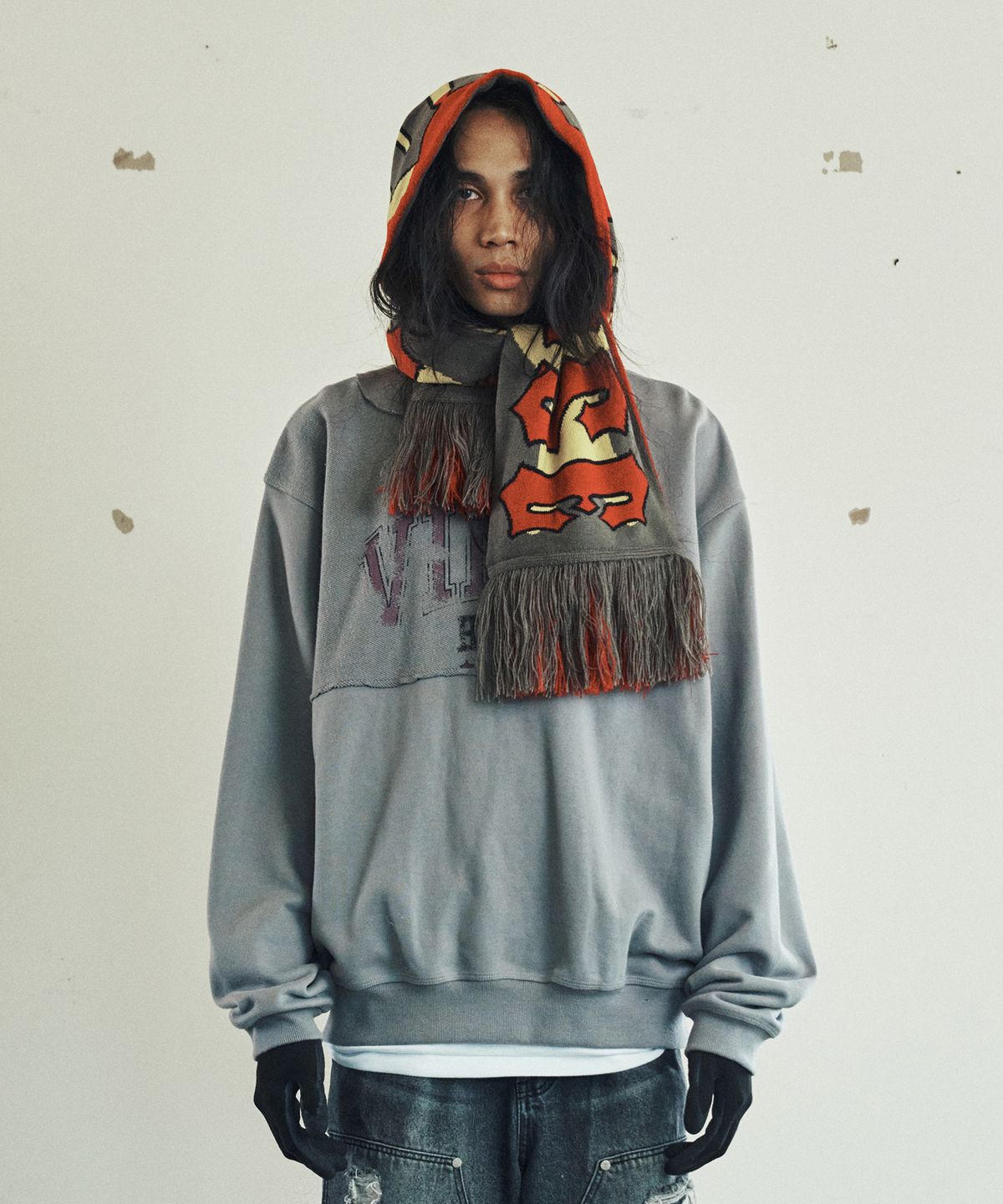 더바이닐하우스(THEVINYLHOUSE) CUT-OFF SWEATSHIRT GREY