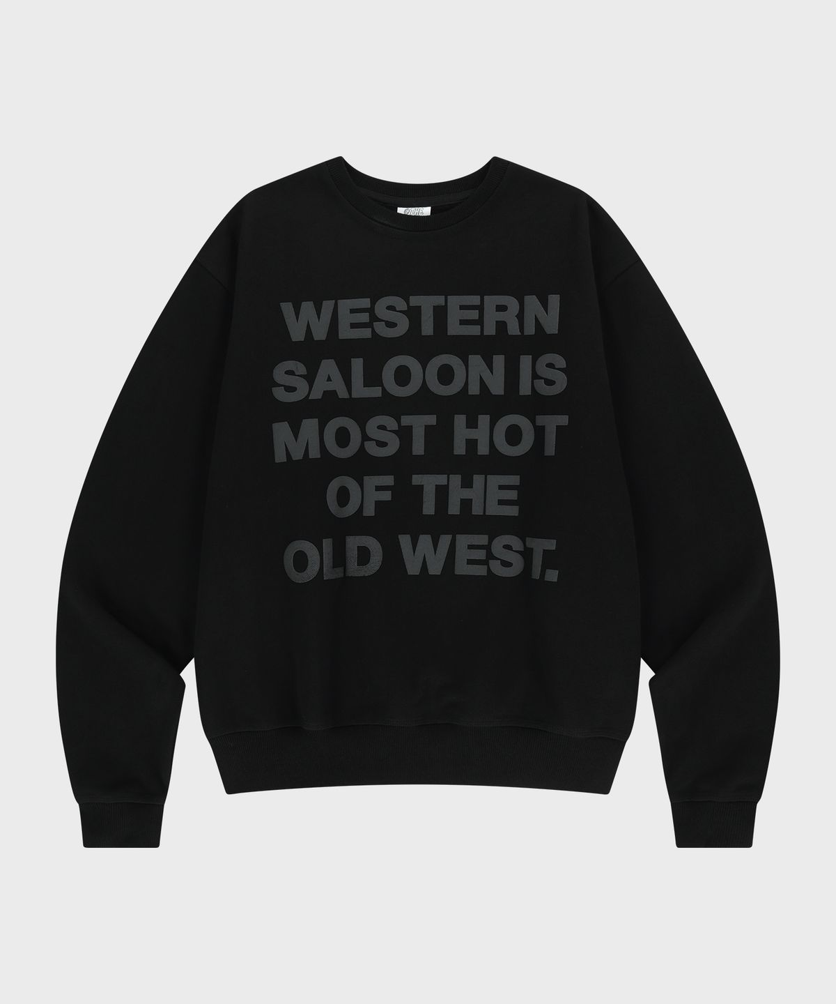 더바이닐하우스(THEVINYLHOUSE) OLD WEST TYPO SWEATSHIRT BLACK