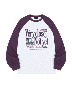 베리클로즈 래글런 오버핏 롱 슬리브 - WHITE MELANGE /PURPLE