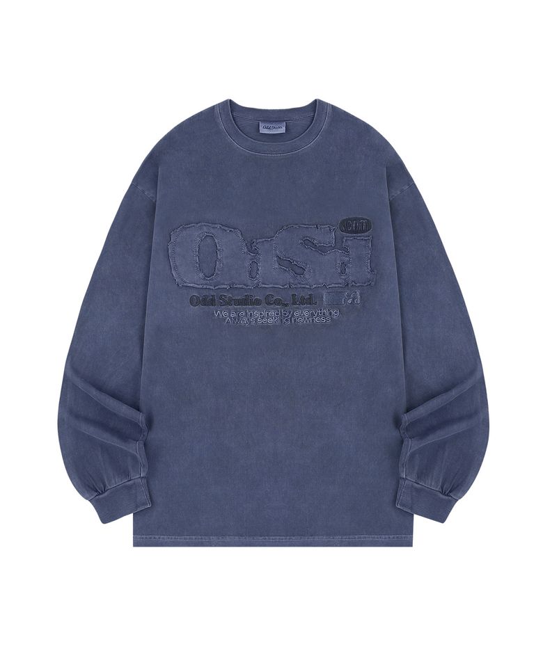 ODSD 피그먼트 데미지 롱 슬리브 - NAVY