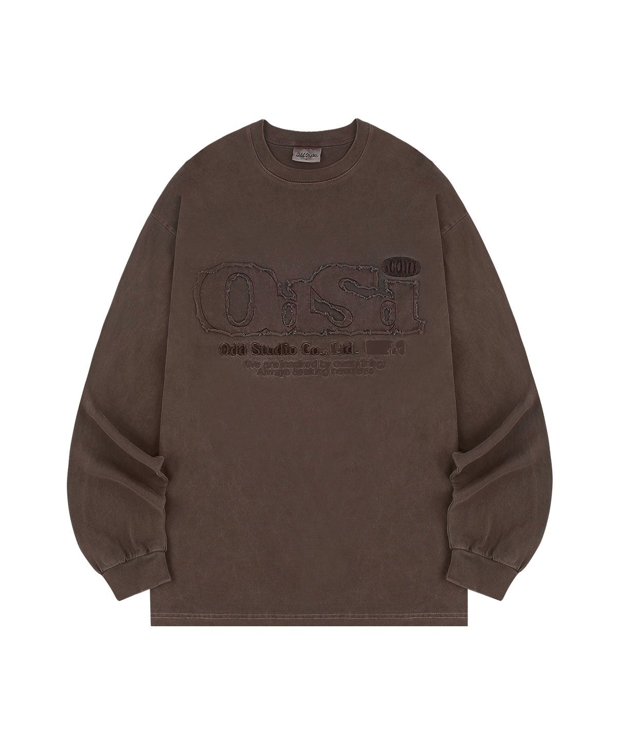 오드스튜디오(ODDSTUDIO) ODSD 피그먼트 데미지 롱 슬리브 - BROWN