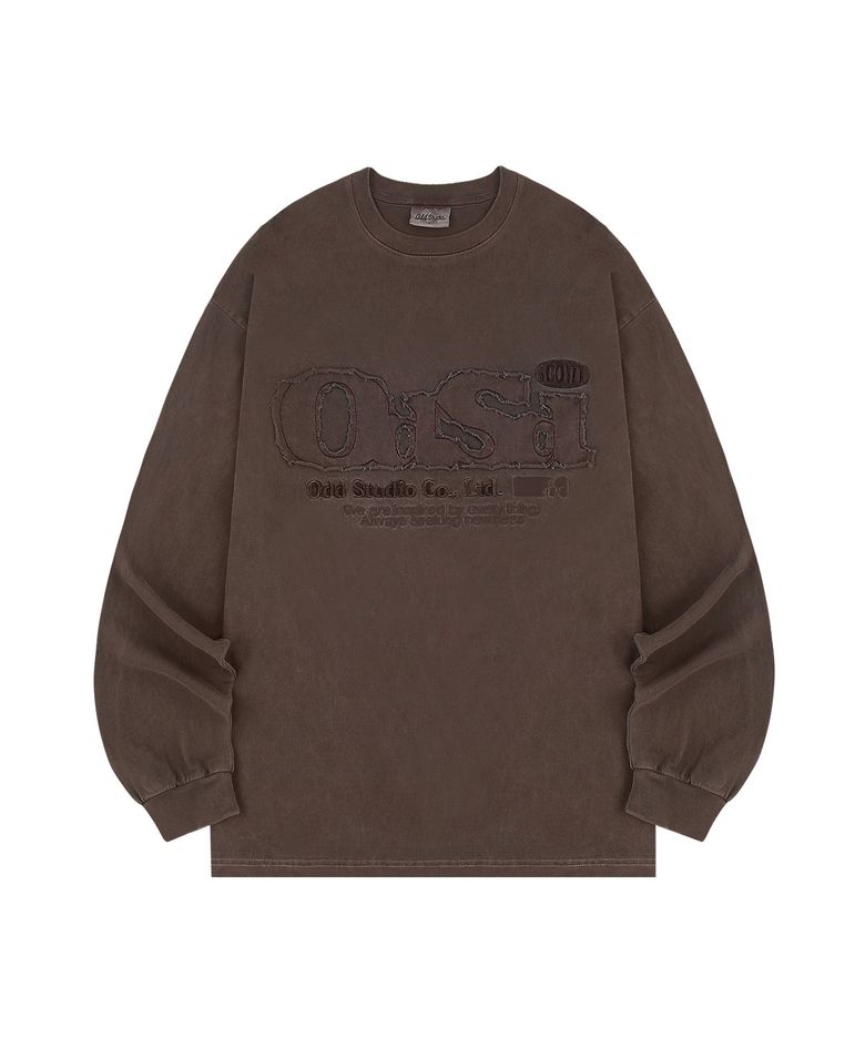 ODSD 피그먼트 데미지 롱 슬리브 - BROWN