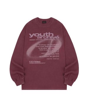 유스아카이브 피그먼트 오버핏 롱 슬리브 - DEEP PLUM