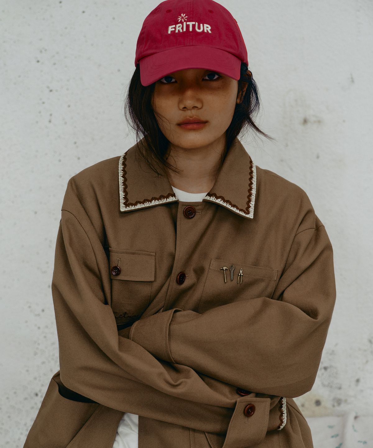 프리터(FRITUR) Embroidery Work Jacket Olive_F243JK02