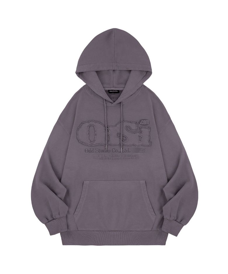 ODSD 피그먼트 데미지 오버핏 후드 - PURPLE
