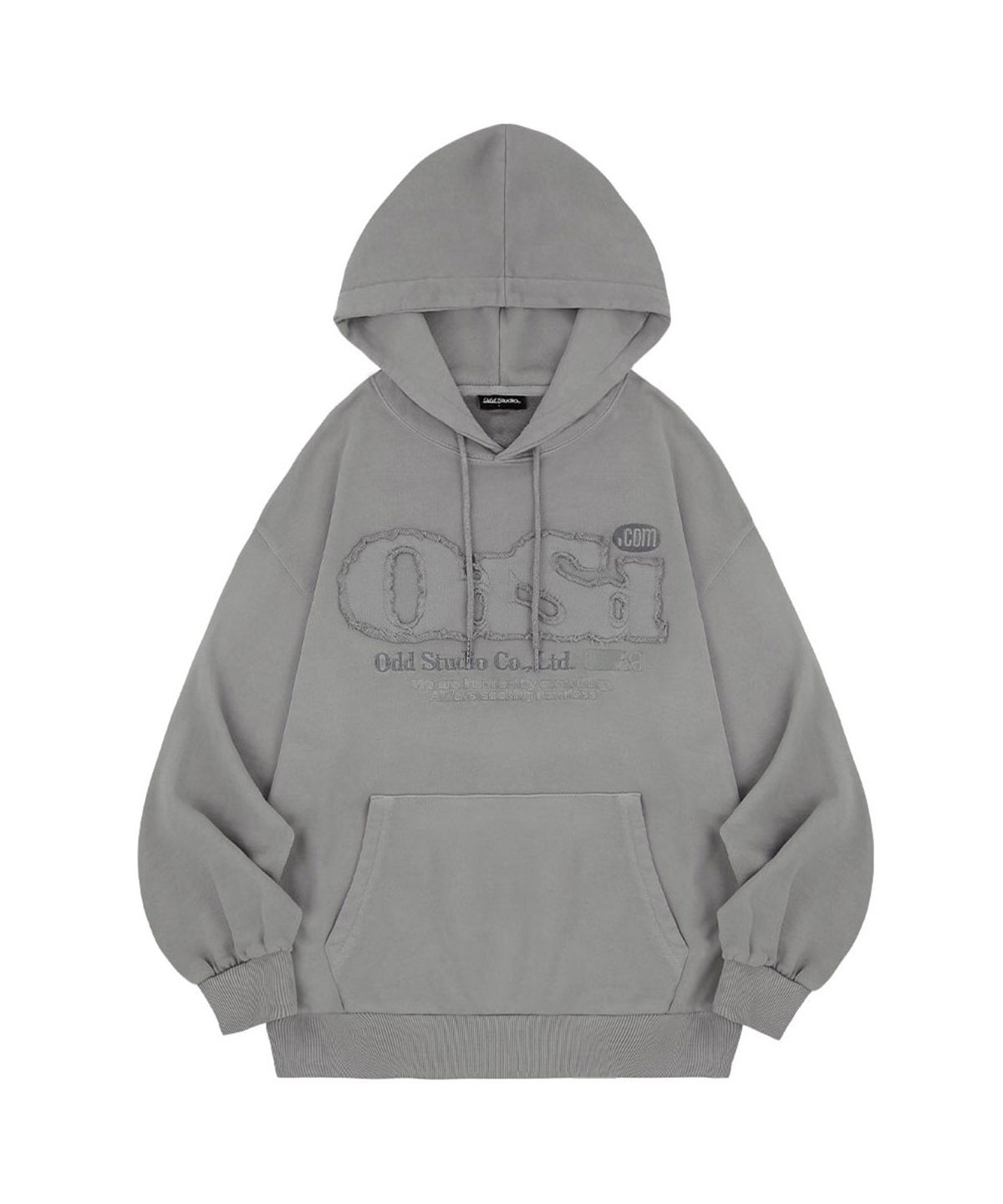 오드스튜디오(ODDSTUDIO) ODSD 피그먼트 데미지 오버핏 후드 - LIGHT GRAY