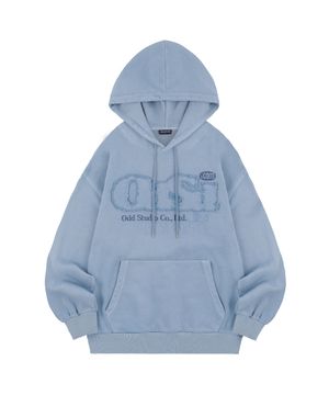 ODSD 피그먼트 데미지 오버핏 후드 - ASH SKY