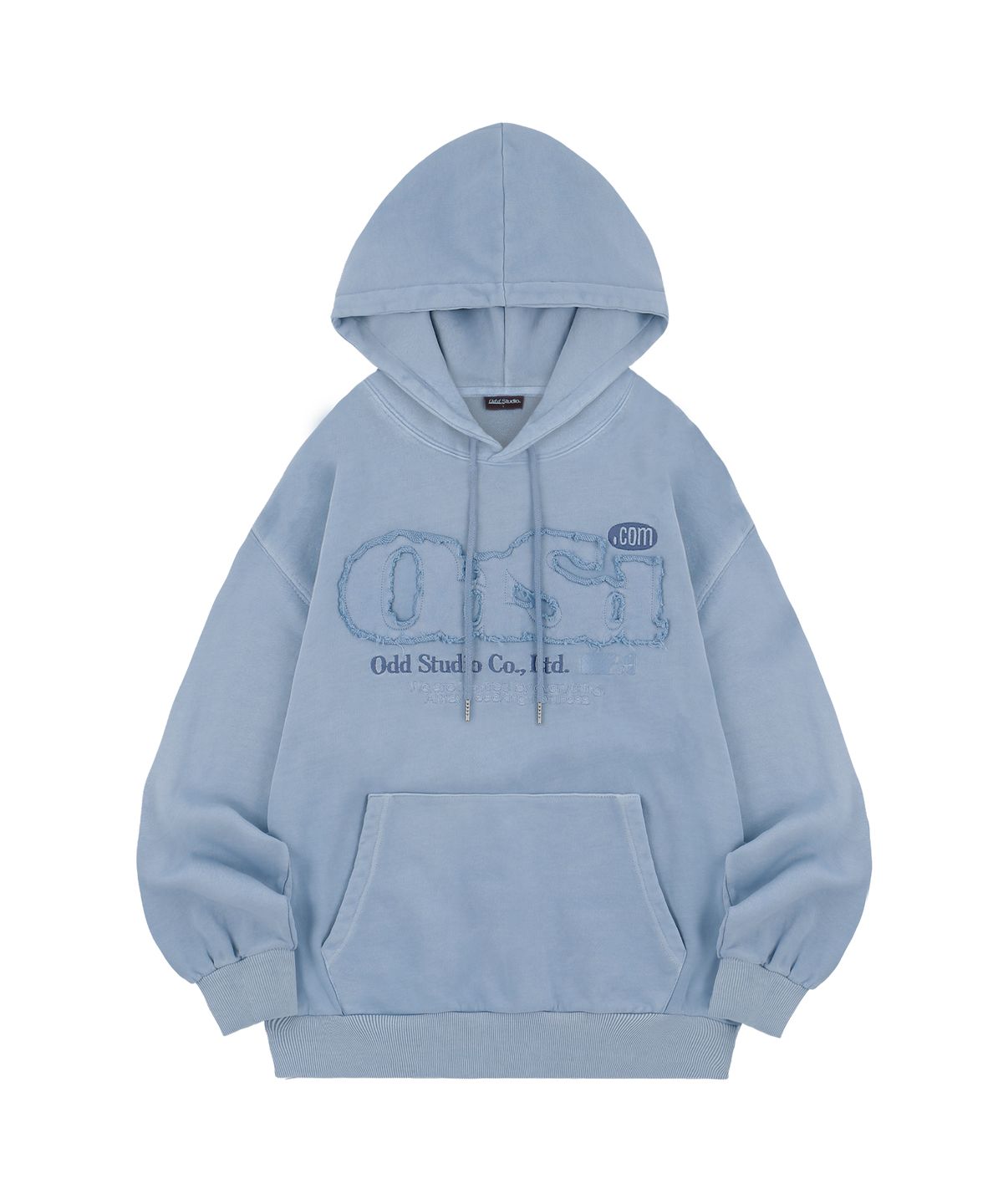 오드스튜디오(ODDSTUDIO) ODSD 피그먼트 데미지 오버핏 후드 - ASH SKY