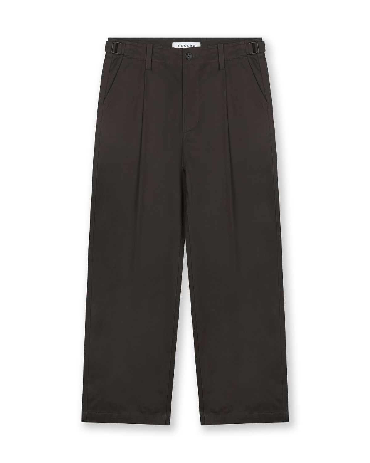 비슬로우(BESLOW) COTTON TWILL ONE TUCK PANTS DARK BROWN