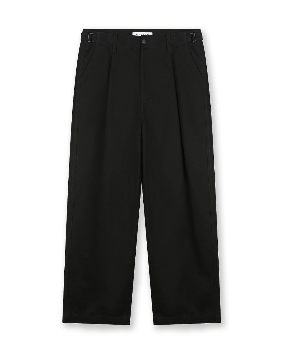 비슬로우(BESLOW) COTTON TWILL ONE TUCK PANTS BLACK