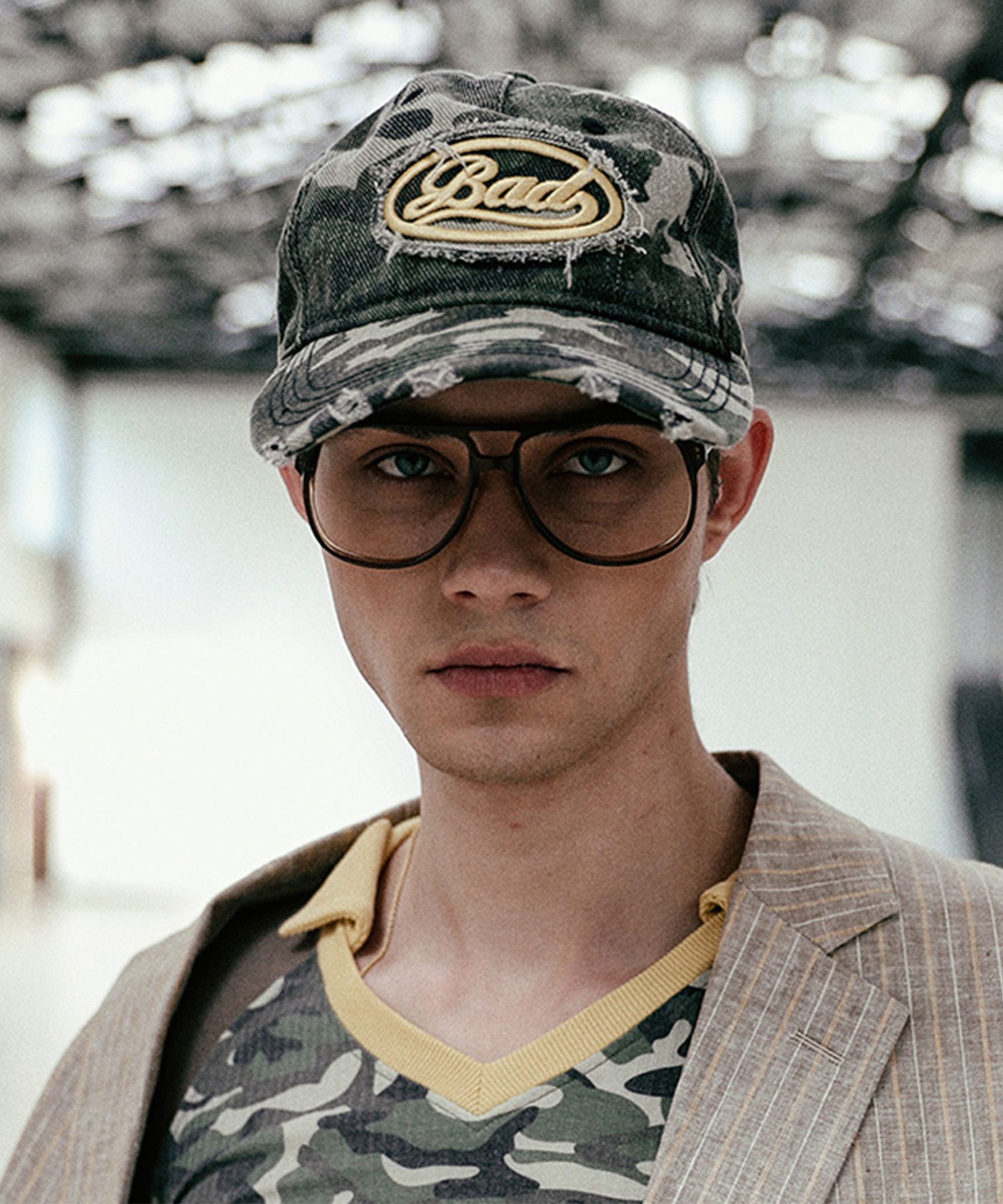 MUSINSA | BADBLOOD Oval Logo Ball Cap - Camo