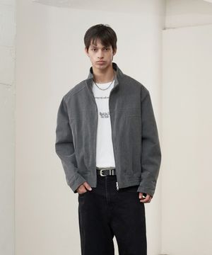 하이넥 캔버스 스트럭처 자켓 (차콜)