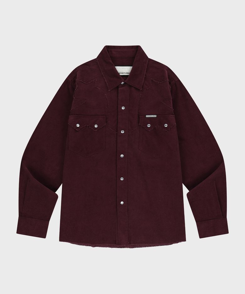CORDUROY WESTERN SHIRTS BURGUNDY