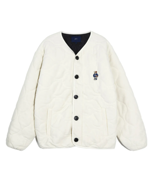 엠브로이더리 댄 카라리스 퀼팅 플리스 자켓_아이보리