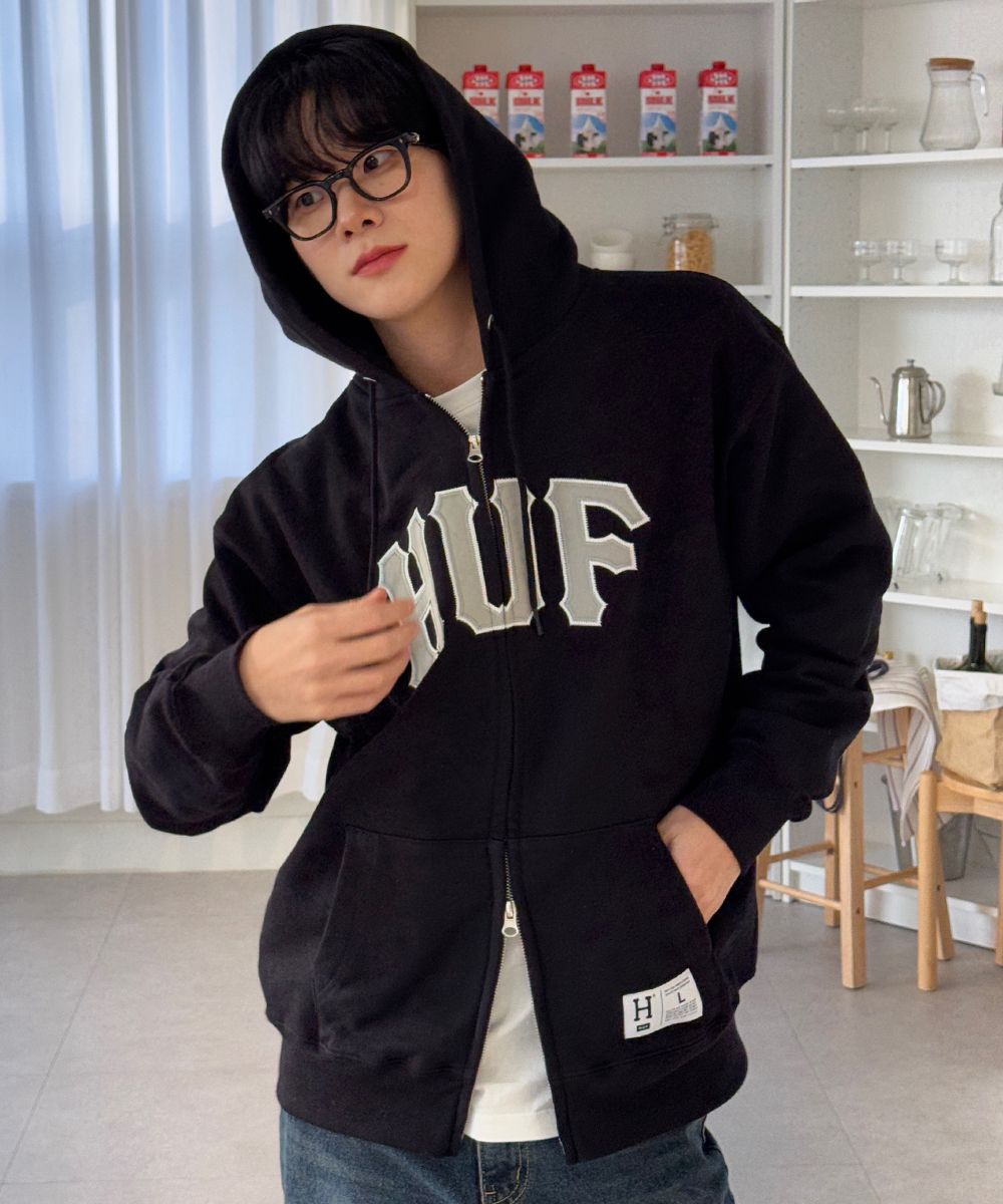 ★HUF★APPLIQUE ARCH LOGO HOODIE ZIP UP★送料・関税込★ MUSINSA公式 | HUF HUF ARCH LOGO HOODIE ZIP UP [BURGUNDY]