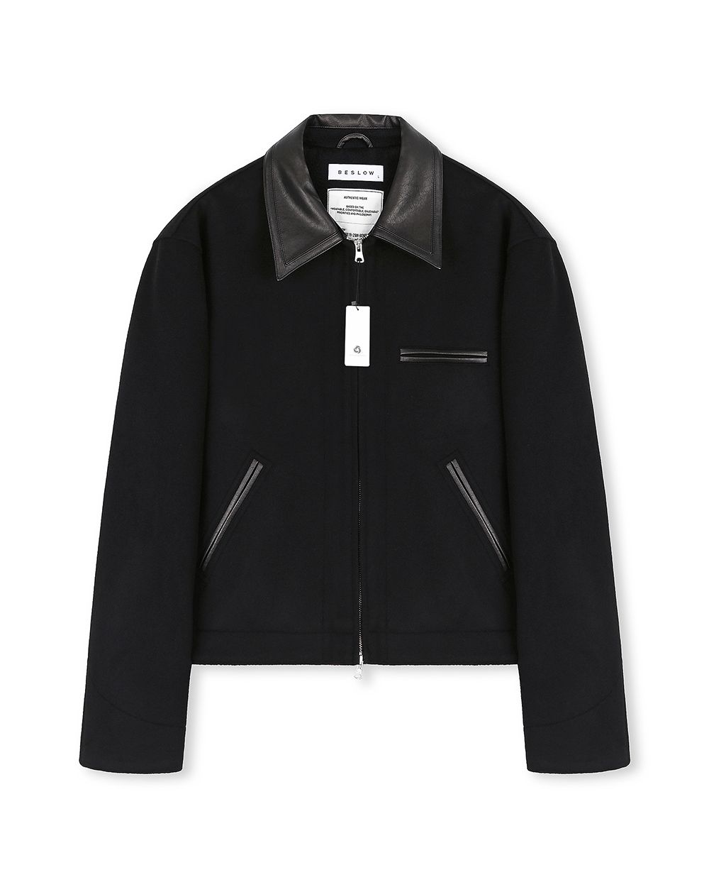 MUSINSA | BESLOW CASHMERE WORK JACKET BLACK