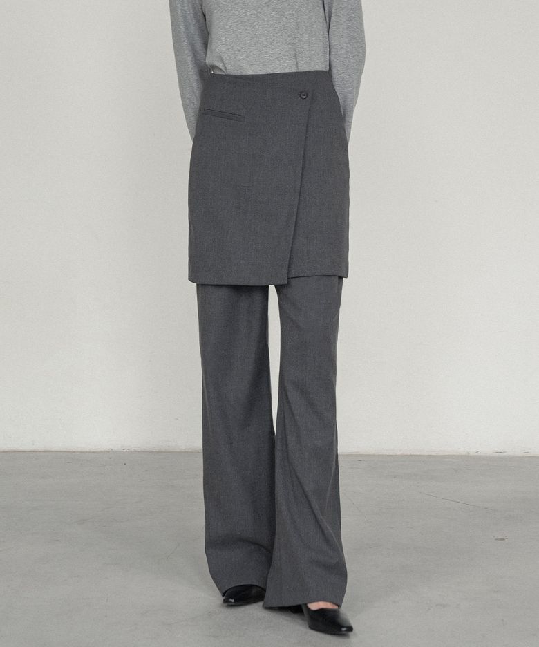 SIST9040 모던 레이어드 스커트_Melange gray