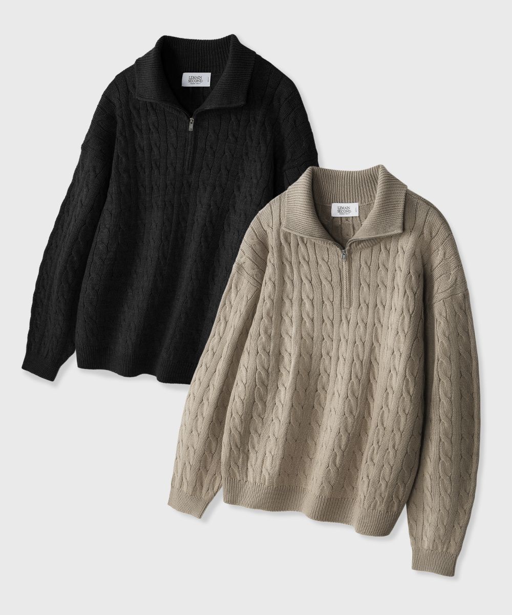 ル シェル ブルー - LE CIEL BLEU | Chunky Cable Knit-Gray-36