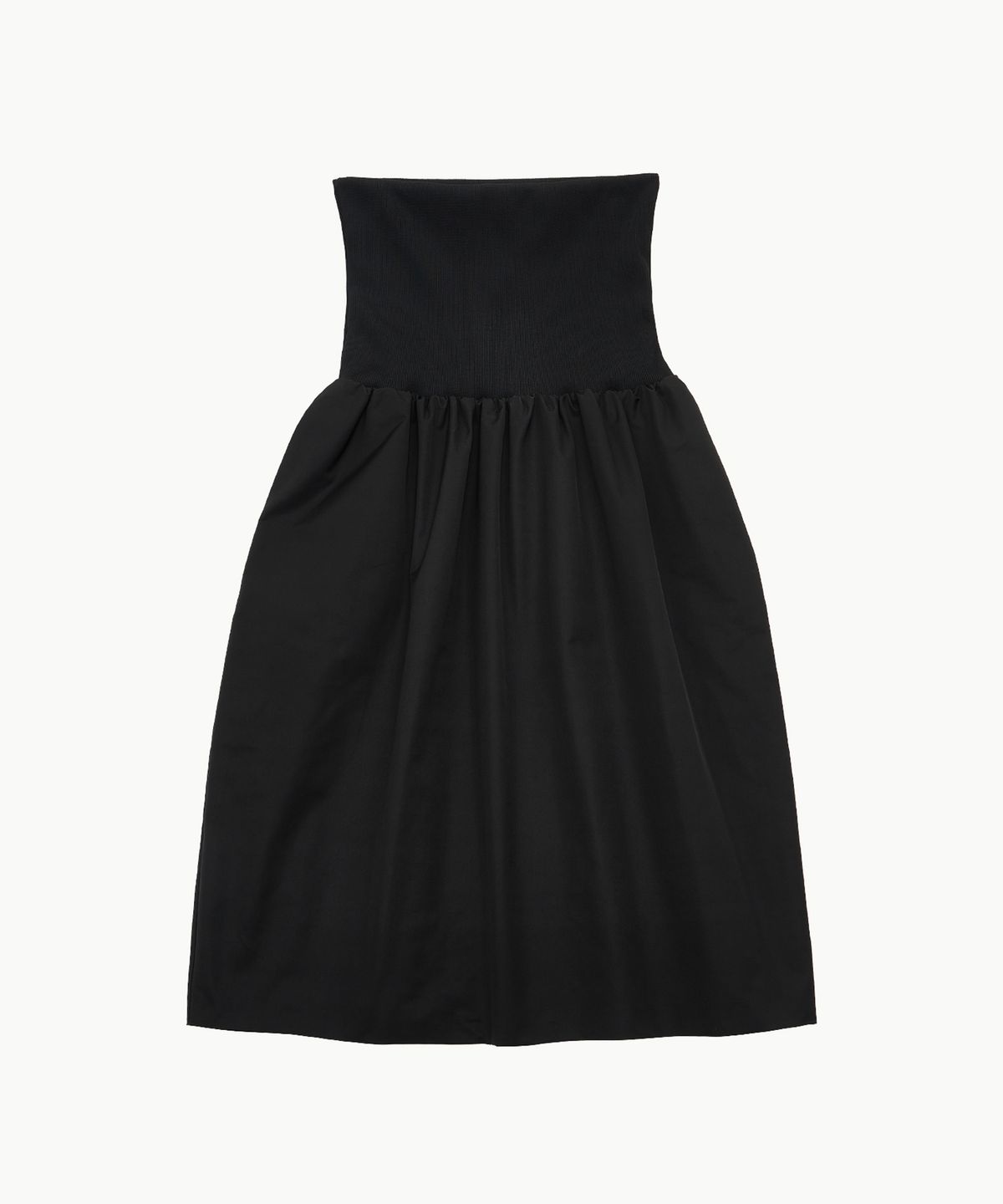 아모멘토(AMOMENTO) NYLON SHIRRING FLARE SKIRT_BLACK