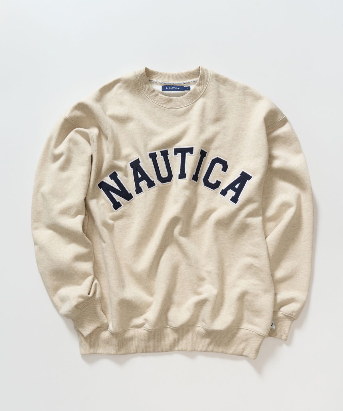 노티카(NAUTICA) 아치로고 스웨트셔츠(라이트베이지)