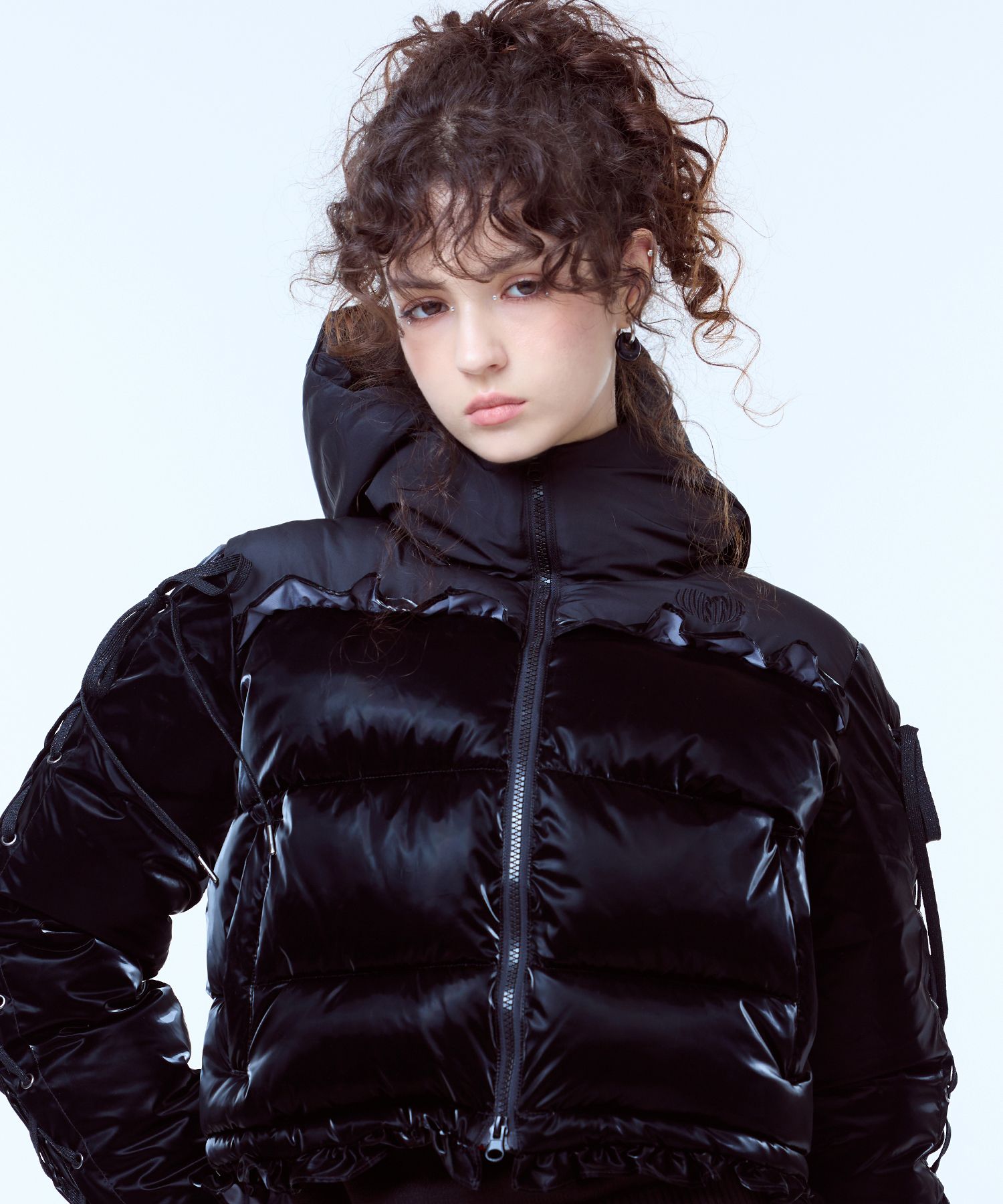 ☆LUV IS TRUE☆AM RIBBON FRILL PUFFER JACKET 韓国 大人気 MUSINSA公式 | LUV IS TRUE AM RIBBON FRILL PUFFER JACKET(BLACK)