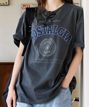 노스텔지아 피그먼트 티셔츠_차콜