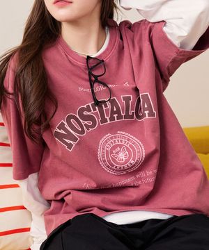 노스텔지아 피그먼트 티셔츠_버건디