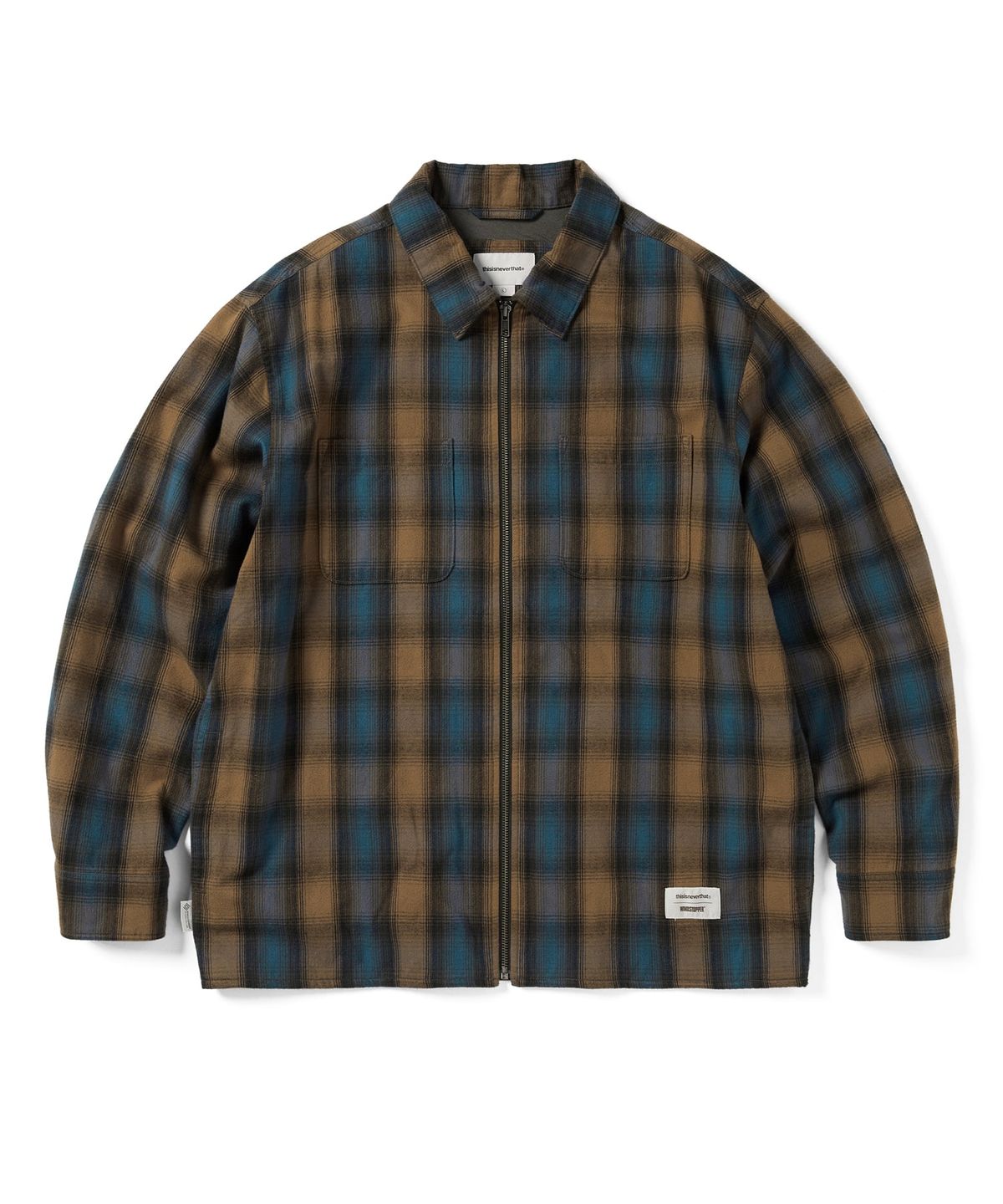 디스이즈네버댓(THISISNEVERTHAT) GORE-TEX WINDSTOPPER® Shaggy Check Shirt Blue
