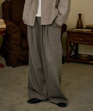 유니섹스 와이드 부츠컷 팬츠 베이지