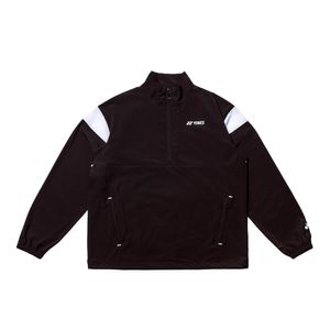 245JJ004U 다크 브라운 공용 암홀 배색 하프집업 아노락 재킷