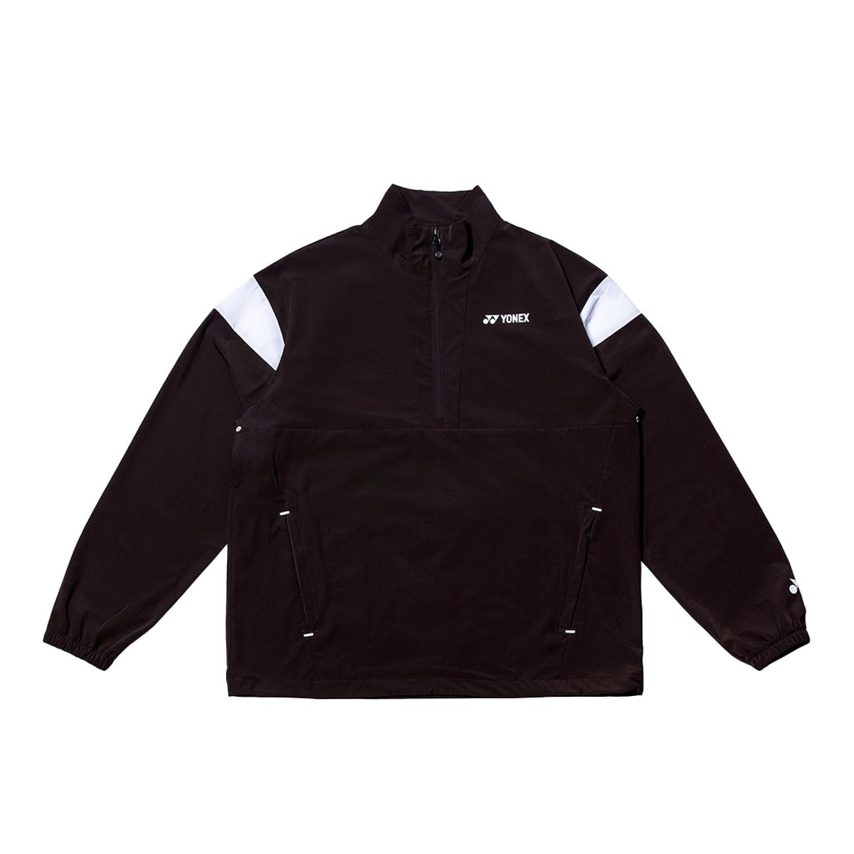 요넥스(YONEX) 245JJ004U 다크 브라운 공용 암홀 배색 하프집업 아노락 재킷
