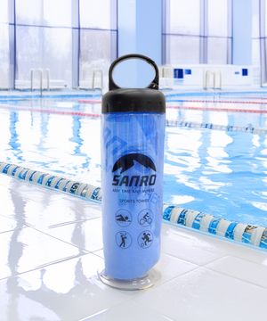 카라비너 보관 패키지 습식 스포츠타올 - 블루