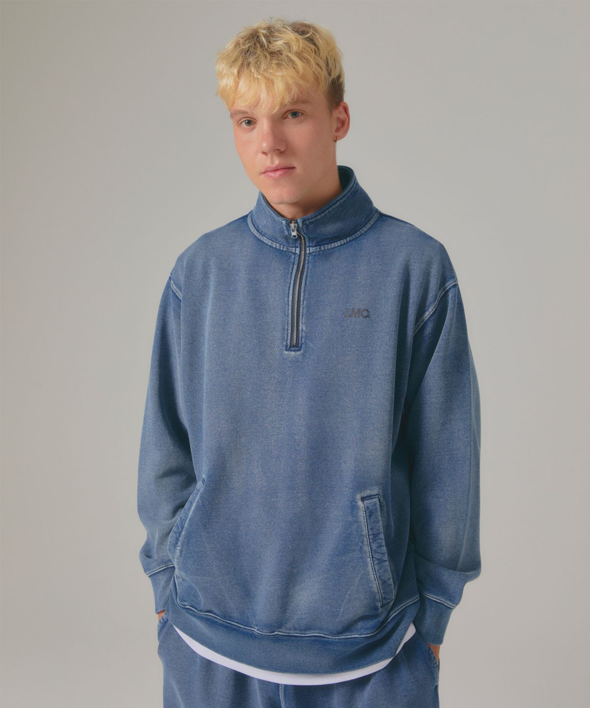 엘엠씨(LMC) OG QUARTER ZIP SWEATSHIRT indigo