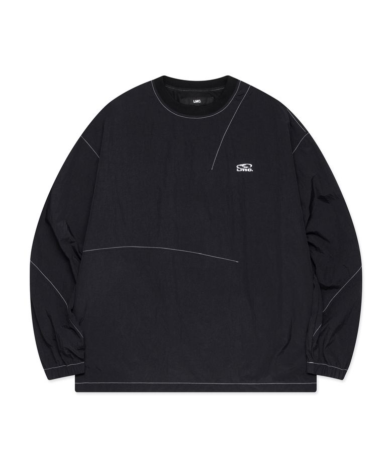 NYLON CURVED DART CREWNECK black