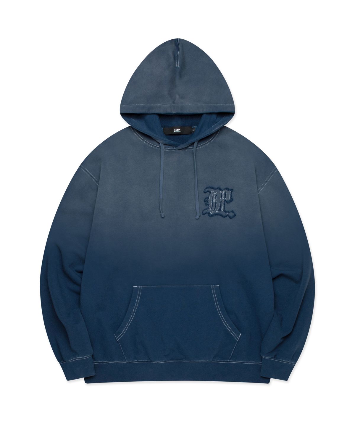 엘엠씨(LMC) GOTHIC APPLIQUE BRUSH HOODIE dark blue