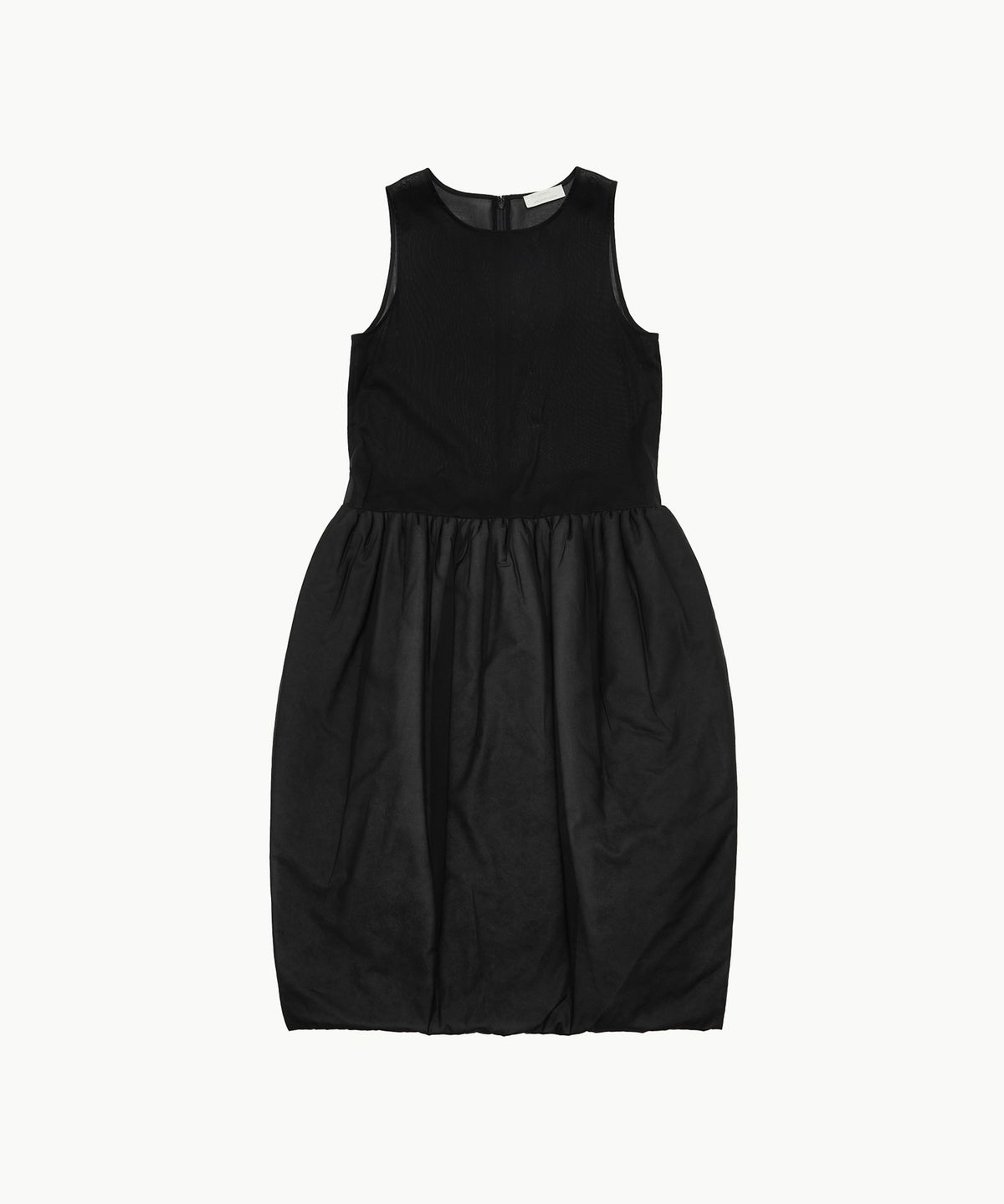 아모멘토(AMOMENTO) SHEER PADDED BALLOON DRESS_BLACK
