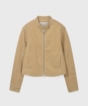 (우먼) 코듀로이 바이커 자켓_베이지