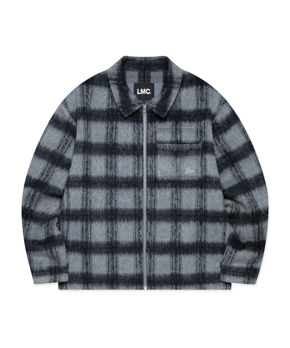 엘엠씨(LMC) BRUSHED CHECK ZIP UP SHIRT gray