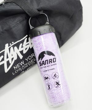 카라비너 보관 패키지 습식 스포츠타올 - 퍼플