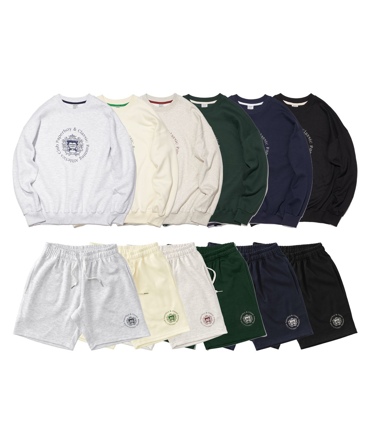 페이퍼보이(PAPERBOY) [SET] 카운티 스웨트 하프팬츠 셋업 6color