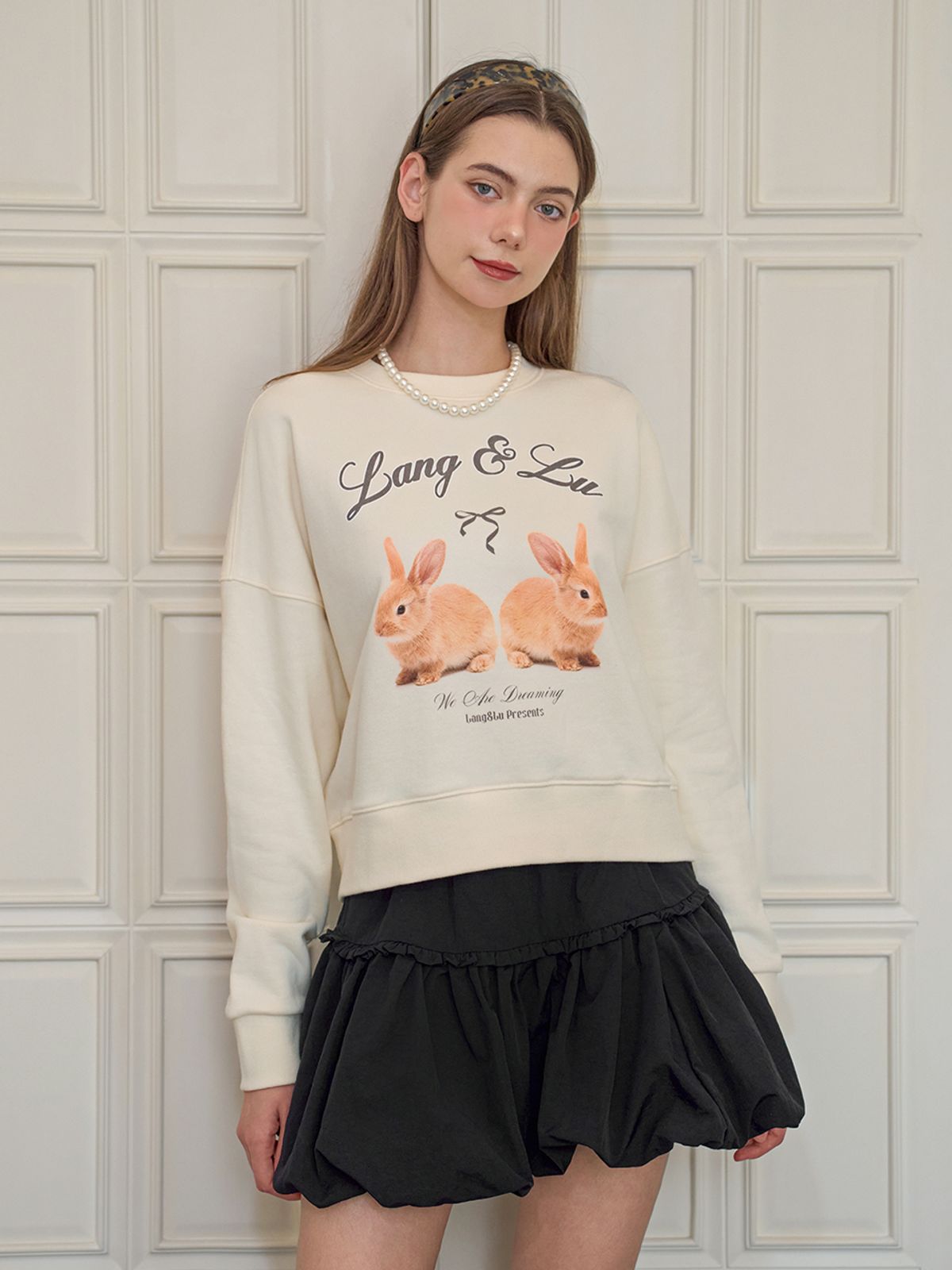 랭앤루(LANGNLU) LIKE BUNNY Sweatshirt(라이크 바니)_LIGHT YELLOW