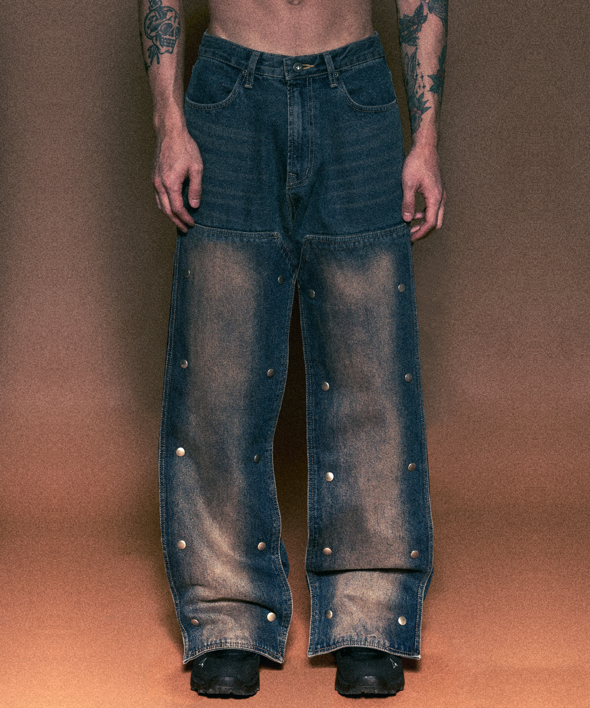 하프보일드(HALFBOILED) Mantle Denim Pants Dark Blue