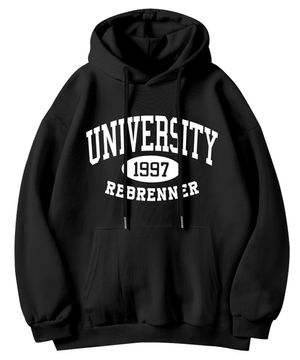 DTF 스탠다드 유니버시티스웨츠 후디 블랙 화이트