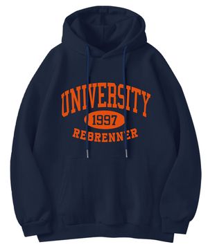 DTF 스탠다드 유니버시티스웨츠 후디 네이비 오렌지