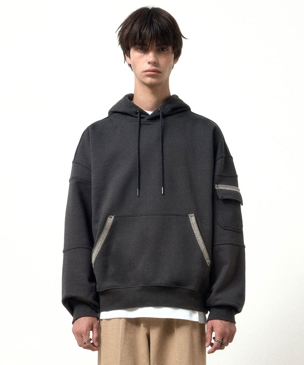 【MAISON MINED】24FW★ OBLIQUE PATCH HOODIE MUSINSA | MAISON MINED OBLIQUE PATCH HOODIE D/GREY