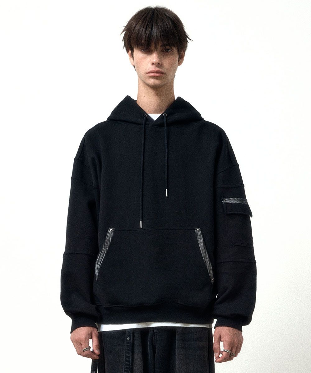 【MAISON MINED】23FW★ OBLIQUE PATCH HOODIE MUSINSA | MAISON MINED OBLIQUE PATCH HOODIE BLACK