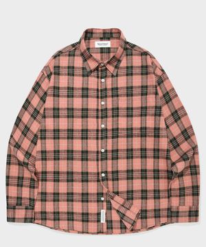 SP 포켓 타탄체크 오버핏 셔츠 핑크