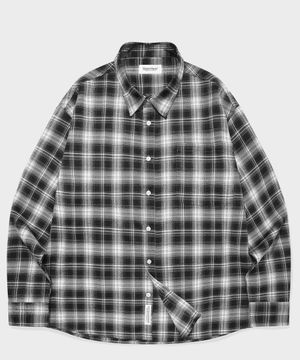 SP 포켓 소프트 체크 오버핏 셔츠 블랙